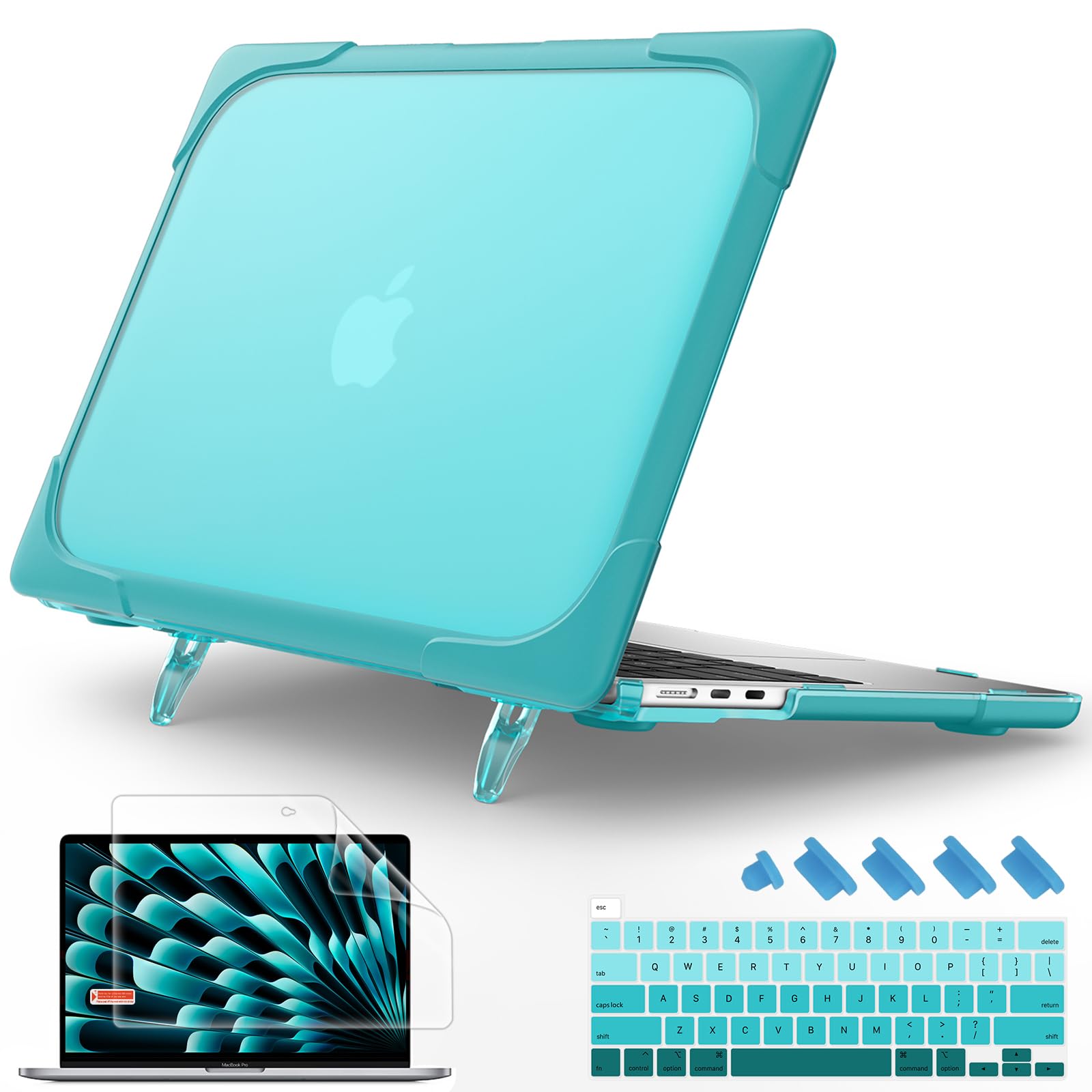 May Chen for MacBook Pro 16 inch Case 2019 Release A2141, Strong Case [Heavy Duty][Dual Layer] Hard Case Cover with Rubberized TPU Bumper for MacBook Pro 16" with Touch Bar and Touch ID, Blue
