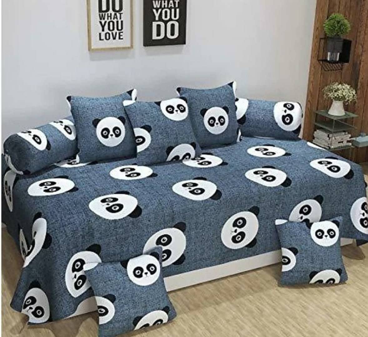 diwan Set for Kids Room, Glace Cotton diwan Set 8 Pieces.(5 Cushion Covers, 2 Bolster Cover with Single bedsheet) (Racing-Car-Blue)-image-39