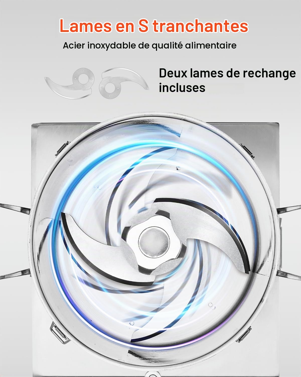 VEVOR Robot Culinaire et Hachoir à Légumes 15 L, Robot Multifonction en Acier Inoxydable de Qualité Alimentaire, avec 2 Lames Supplémentaires en S, pour Hacher Rapidement Fruits, Restaurant, Maison