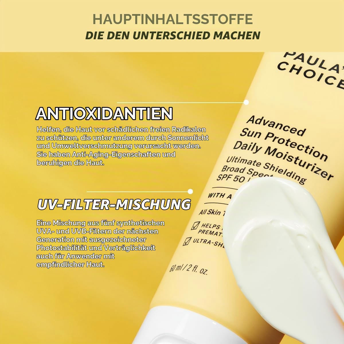 Paula's Choice Tagescreme LSF 50, Normale bis Trockene Haut, 60 ml | Sonnencreme SPF - Sonnenschutz Gesicht Ohne Einen Weißen Film - Gesichtscreme mit Antioxidantien - PA++++