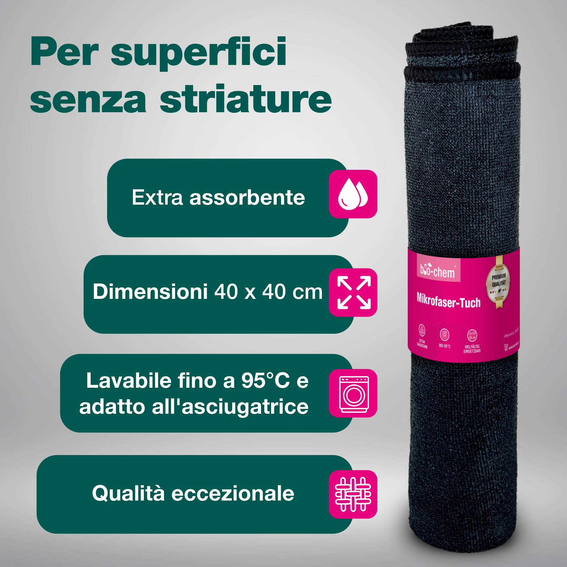 bio-chem - Detergente per freni 3 x 750ml + panno in microfibra - Manutenzione di biciclette, MTB, e-bike, moto, auto - Detergente e sgrassante per impianti frenanti bici da strada, elettriche