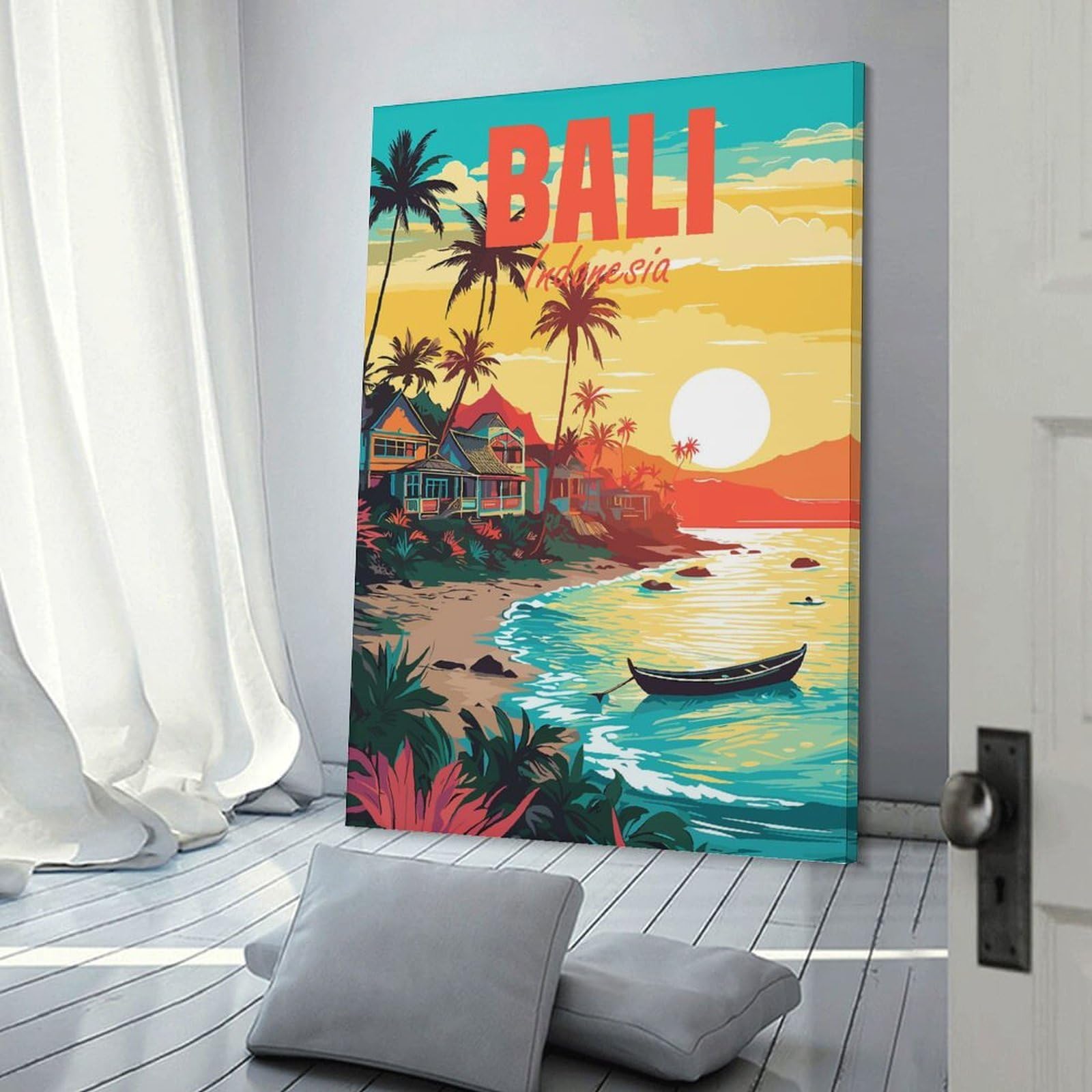 Junmoney Bali Indonesia Decorative Canvas Print 24x36inch(60x90cm), for Gallery Wall Layouts in Home Or Office, Home Wall Art for Statement Displays