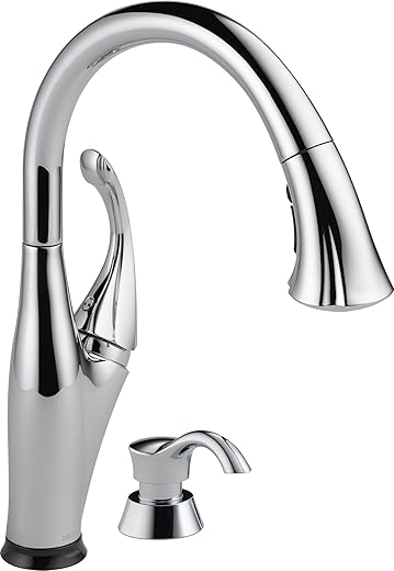 Delta Faucet Addison Single-Handle Touch Kitchen Sink Faucet with Pull Down Sprayer, Soap Dispenser, Touch2O Technology and Magnetic Docking Spray Head, Chrome 9192T-SD-DST