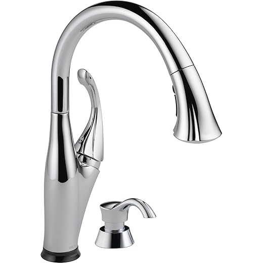 Delta Faucet Addison Single-Handle Touch Kitchen Sink Faucet with Pull Down Sprayer, Soap Dispenser, Touch2O Technology and Magnetic Docking Spray Head, Chrome 9192T-SD-DST