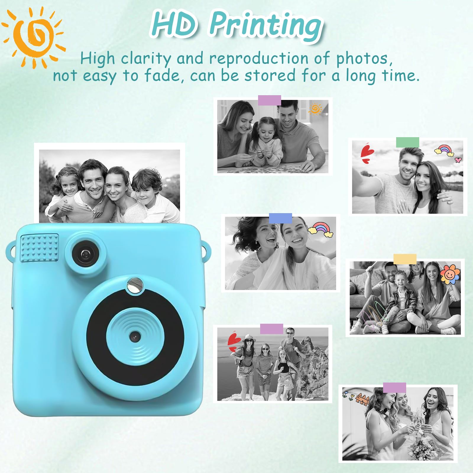 12 Rolls Kids Camera Paper Roll 2.2Inch Kids Camera Instant Print Paper - Image 4