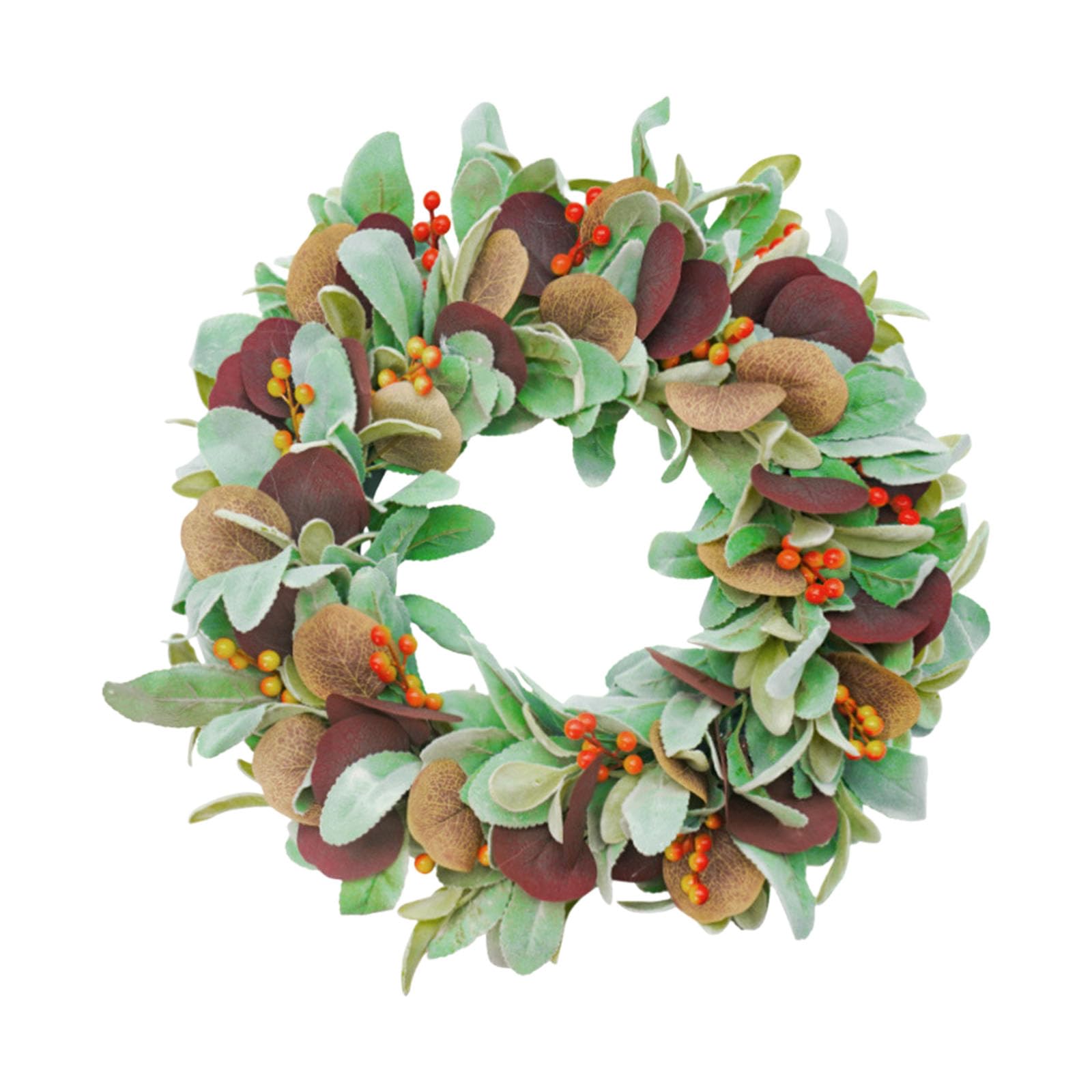 carotoe Artificial Berries Wreath Autumn Harvest Wreath for Front Door Mantels Window Halloween Thanksgiving Fall Decoration Thanksgiving Door Decoration Autumn