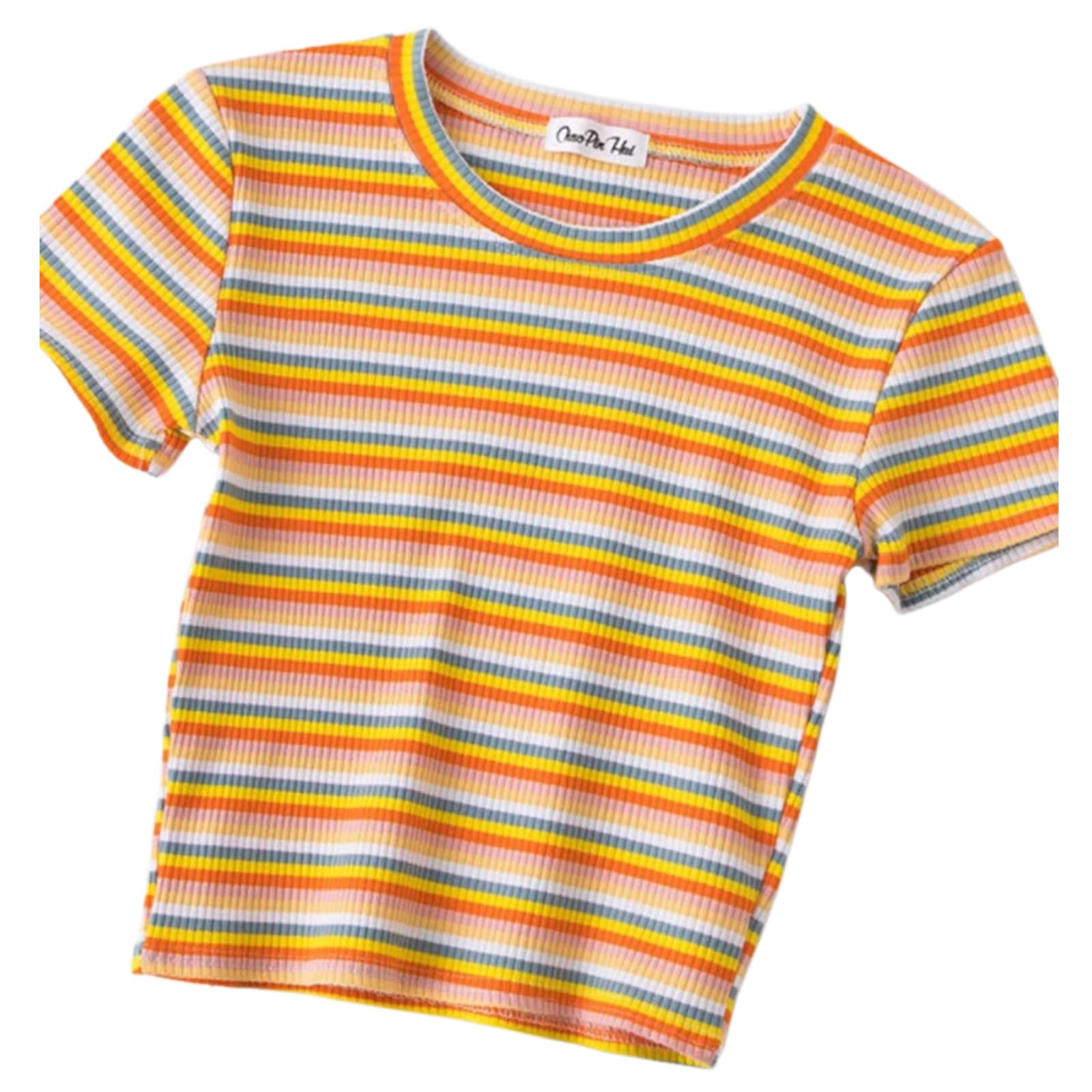 Koszulka damska tęczowe topy slim fit koszulka Harajuku koszulka letnia koszulka z krótkim rękawem Feminina ubrania topy