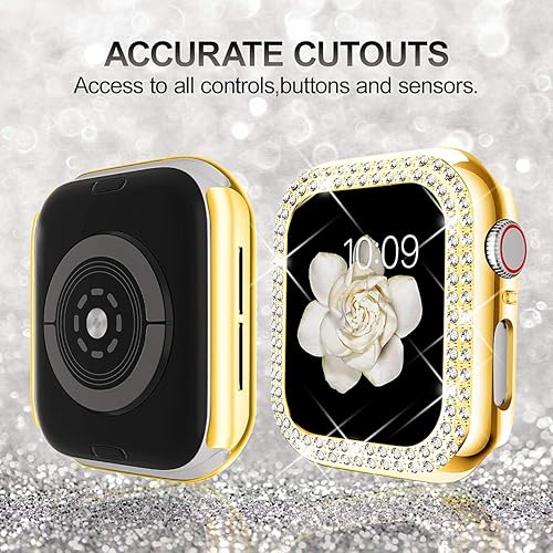 Miniatura 3 de DABAOZA Funda compatible con Bling Apple Watch Ultra 21 SE Series 9 8 7 6 5 4 3 2 1, brillante para mujeres y niñas, con diamantes de imitación de