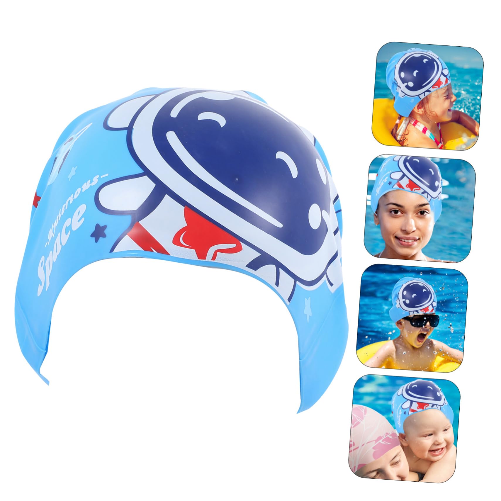 BESPORTBLE Cuffia Da Nuoto in Silicone Per Cuffie Da Nuoto Piscina Cuffia Da Bagno Fare Il Bagno Cuffia Da Nuoto Per Donna Adulto Che Nuota Galleggia Nuotata Blue Gel Di Silice
