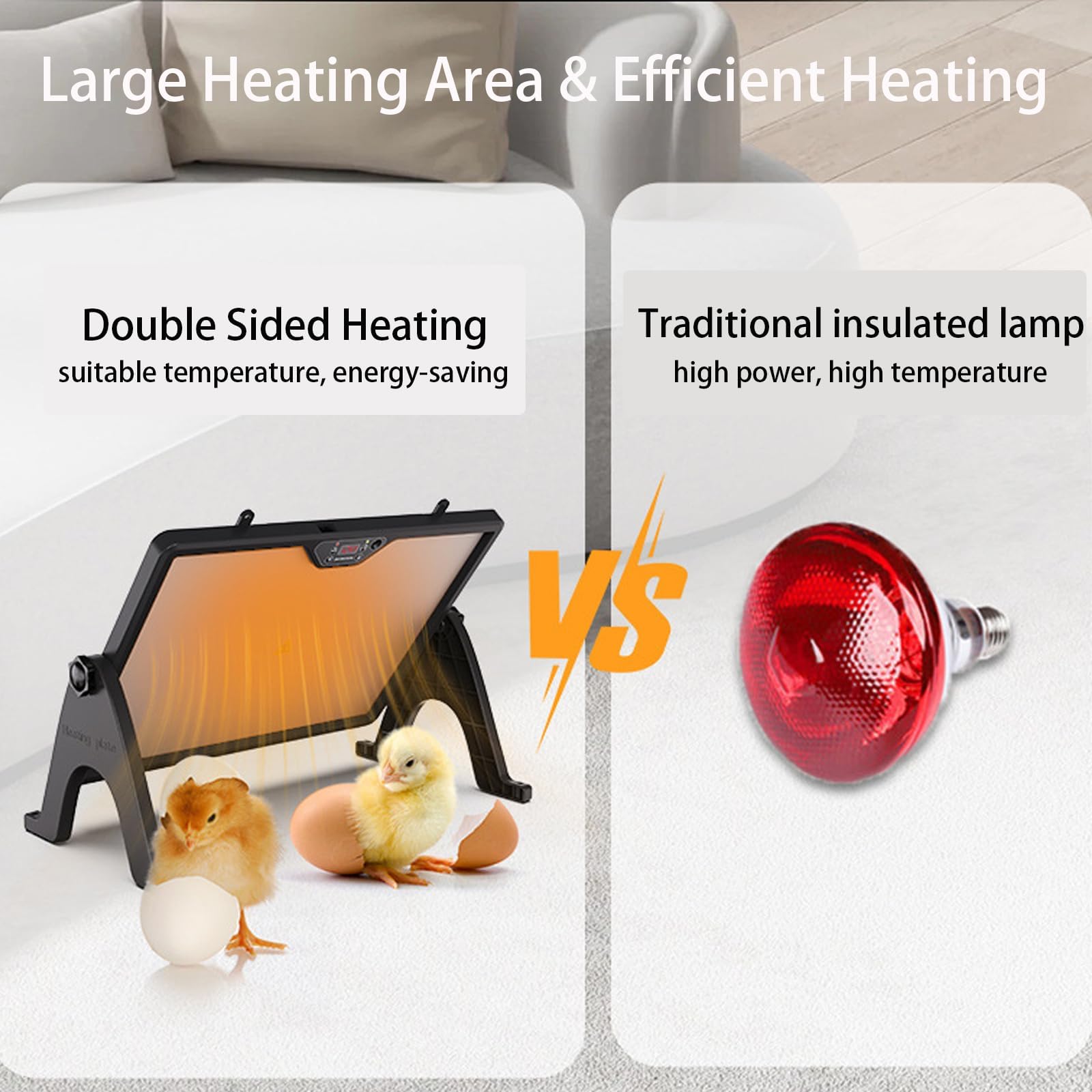 Panel calefactor de gallinero con sensor de temperatura adaptable y control remoto para uso en invierno, apto para pollos, patos, gansos, gatos y perros