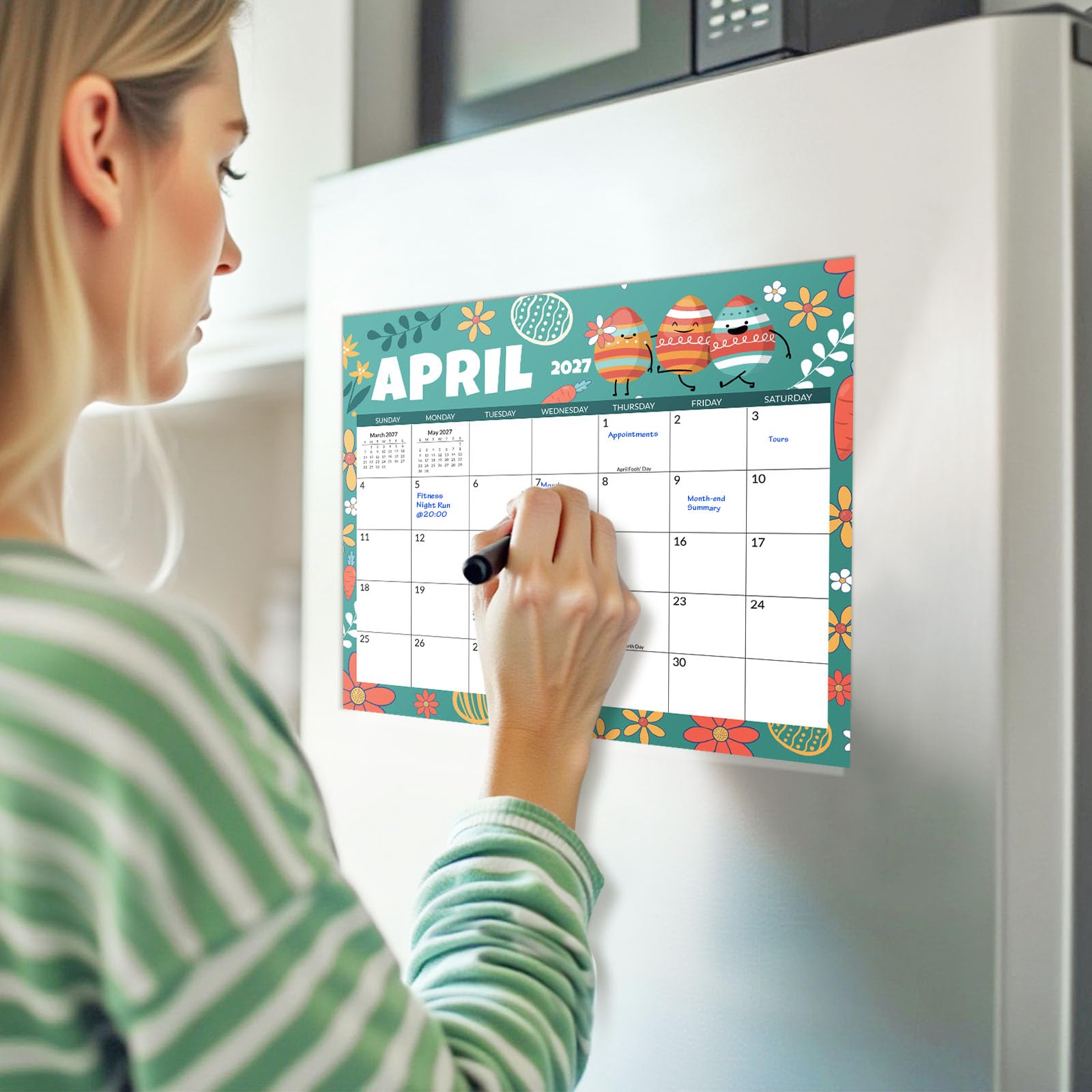 SUNEE Fridge Calendar 2026-2027 from October 2025 to June 2027 Magnetic Calendar for Refrigerator 13 5x11 5 with — view 6