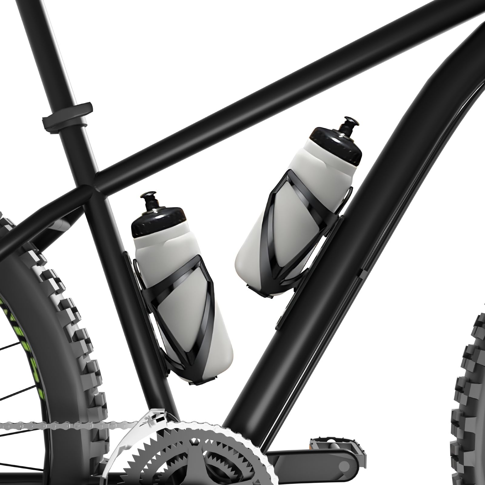 Cosmos 2 Stück Fahrrad-Wasserflaschenhalter-Adapter, verstellbare Fahrrad-Flaschenhalterungen, 2 Schlitze, Fahrrad-Wasserflaschenhalter, Montagebasis für Mountainbike, Rennrad (schwarz)