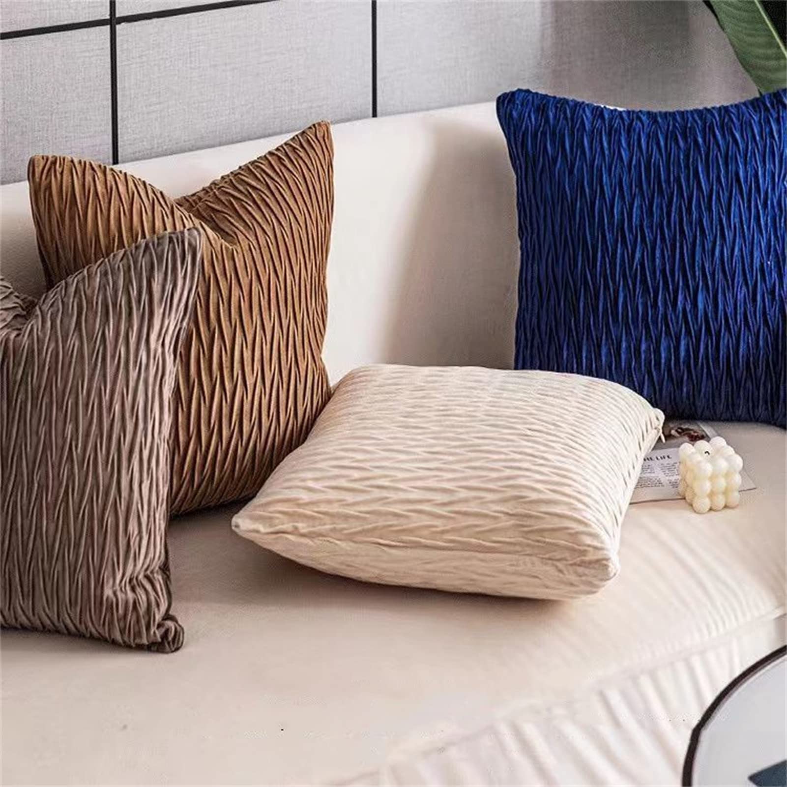 Juego de 4 Cojines Fundas, Fundas de Cojines Terciopelo Funda de Almohada del Sofá Throw Cojín Decoración Fundas de Color sólido para Sala de Estar sofás (# - 9,45x45cm)