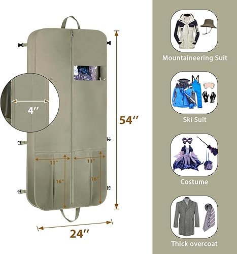 Miniatura 8 de KEEGH Bolsas de traje de 40 pulgadas, bolsas de ropa para almacenamiento (juego de 6), bolsas de ropa para colgar ropa, fundas de traje, fundas de