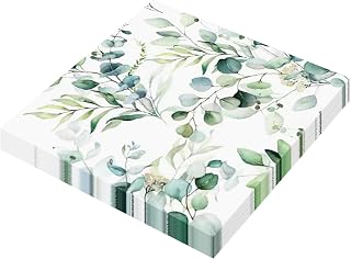20Pcs Sage Green Napkins, 6.5 * 6.5 Inch Eucalyptus Beverage Napkins,Disposable Paper Cocktail Dinner Napkin for Sage Greenery Baby Shower Wedding Birthday Party Decorations Supplies Tableware