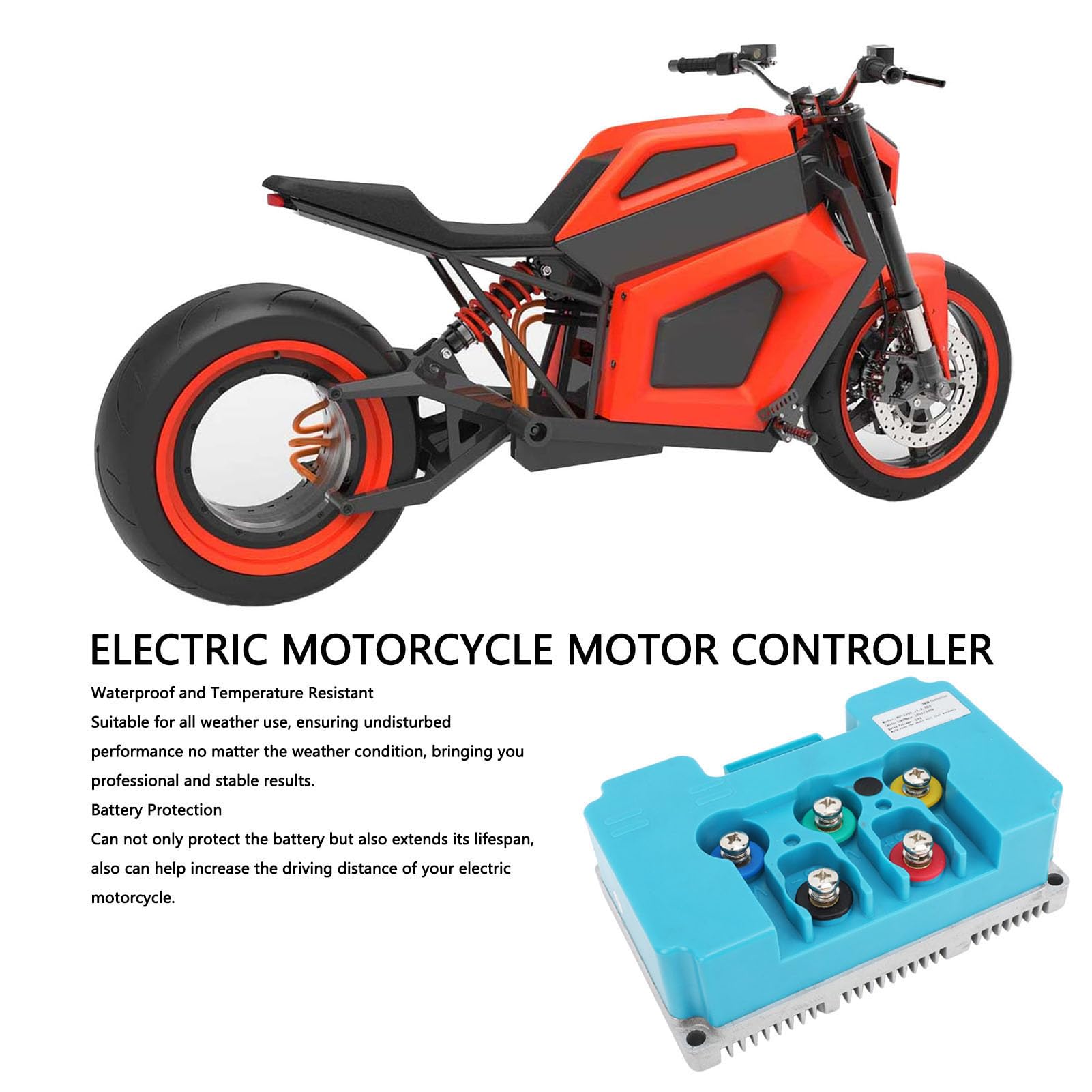 72V 340A Motocykl elektryczny Bezszczotkowy sterownik silnika prądu stałego Sterowanie falą sinusoidalną dla silnika QS Moc 3000W