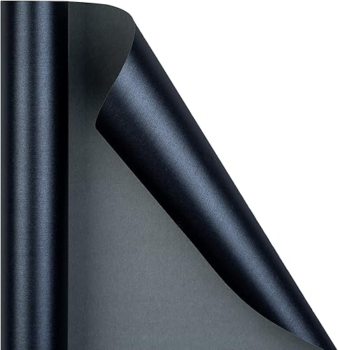 Vista 7 de RUSPEPA Papel de regalo negro mate, color liso perlado, papel lustre perfecto para bodas, cumpleaños, Navidad, baby shower, 17 pulgadas x 32.8 pies