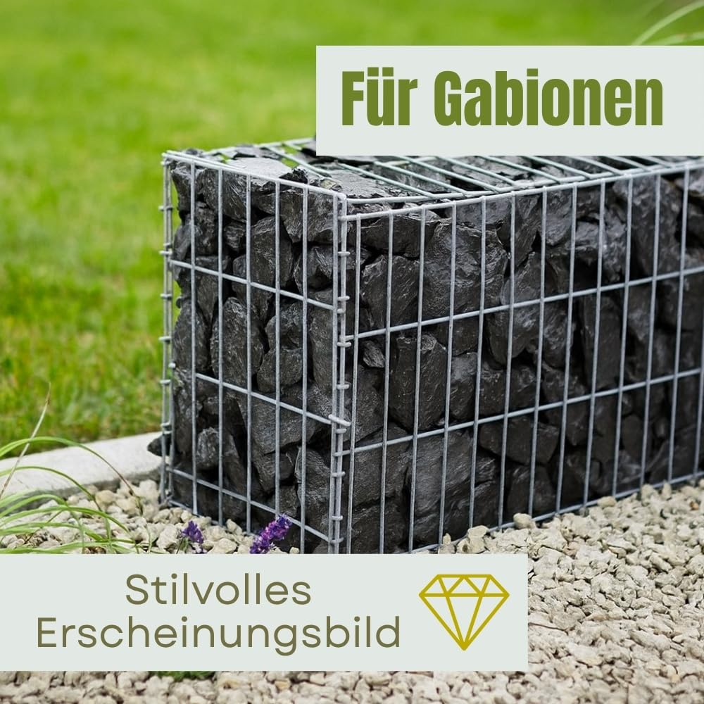 Schiefersplitt Garten 10-20 mm 25 Kg Zierkies Schwarz Schieferbruch Dekostein Aquarium Bodengrund Aquarium Deko Steine Schiefersteine