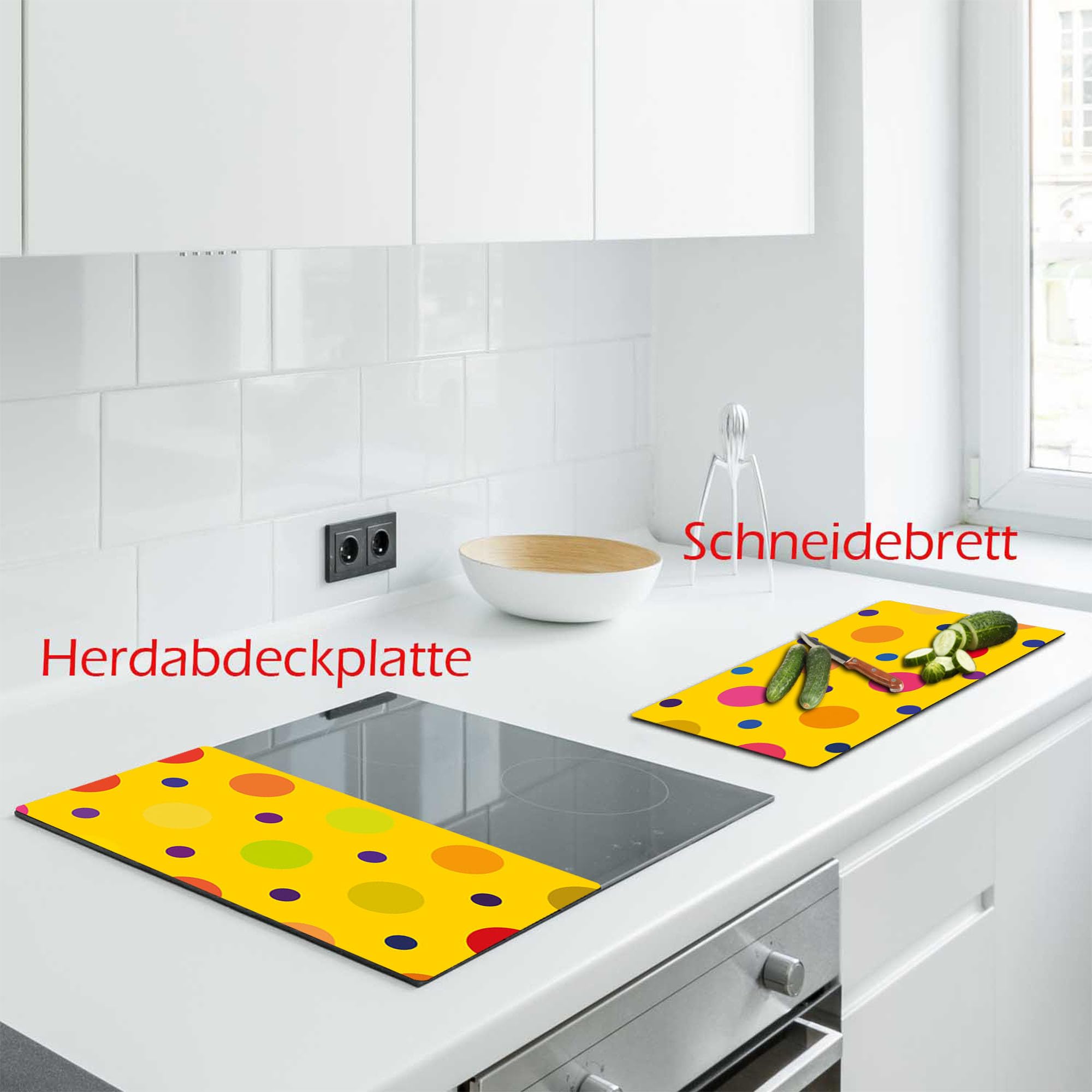 CTC-Trade - Set de 2 placas de 30 x 52 cm para cubrir la vitrocerámica y la vitrocerámica, color amarillo