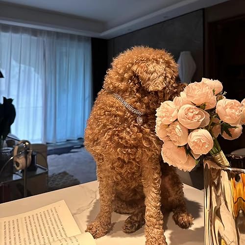 Miniatura 6 de Collar para mascotas con diamantes de imitación, collar brillante de 3 filas de diamantes de cristal, collar de boda con diamantes de imitación