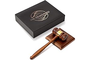 Acacia Wood Gavel and Block: Premium Set for Courtroom, Judge, and Student Use