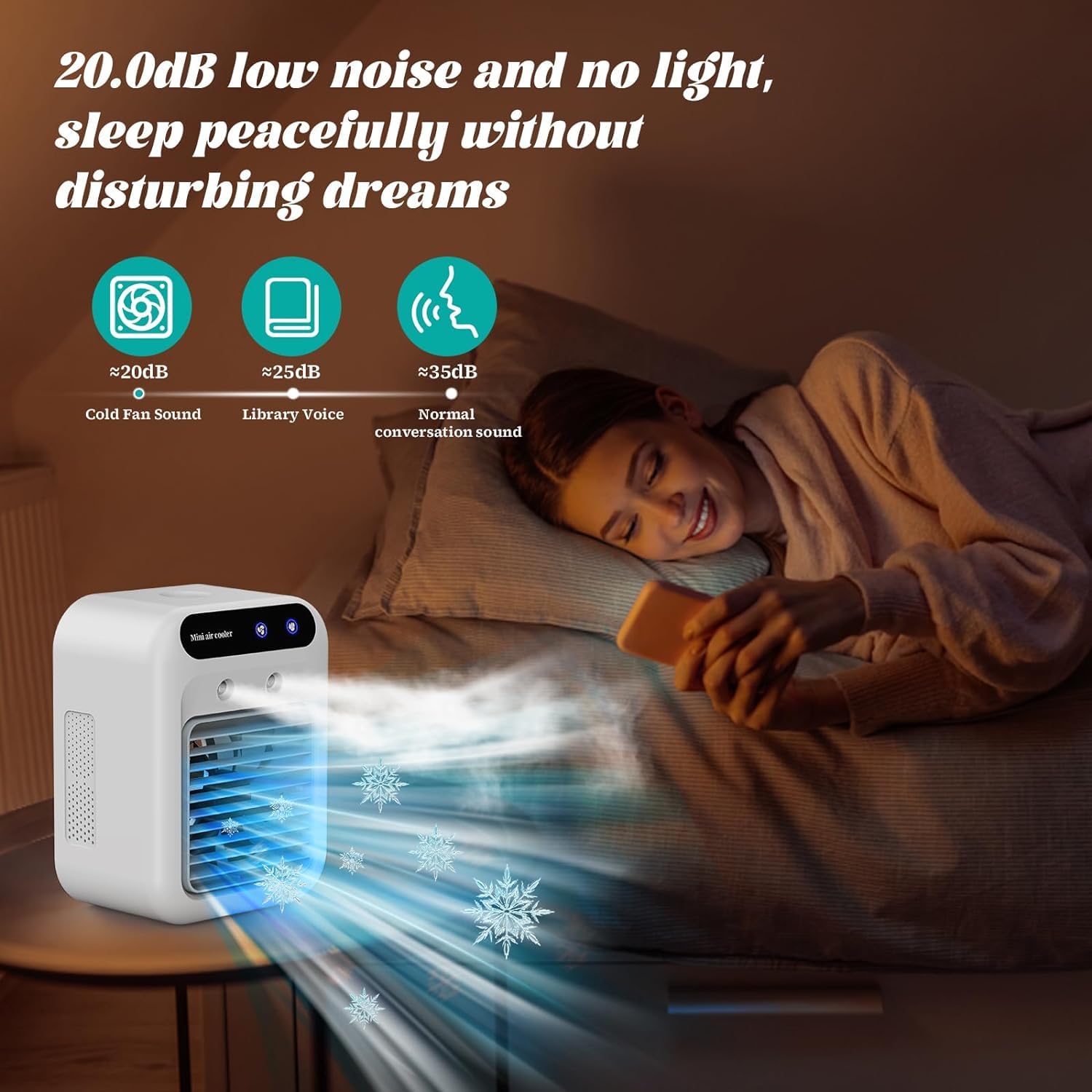 Generic Climatiseur portable, mini ventilateur USB, refroidisseur d'air, humidificateur d'air, ventilateur à 2 vitesses, deux modes d'atomisation pour la maison, le bureau et l'extérieur, blanc