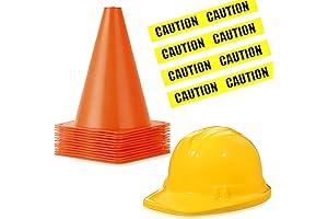 Construction Party Tape and Cone Party Favors