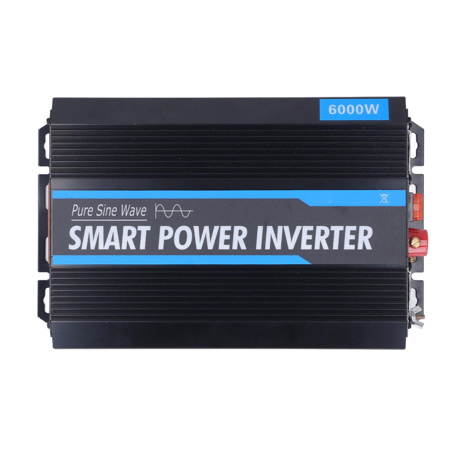 ViaGasaFamido Falownik Czystej Fali Sinusoidalnej Konwerter Samochodowy ze Stopu Aluminium DC12V na AC220V 6000W z Wyświetlaczem LED USB i 2 Gniazdami AC do Użytku w Ciężarówce Kempingowej w