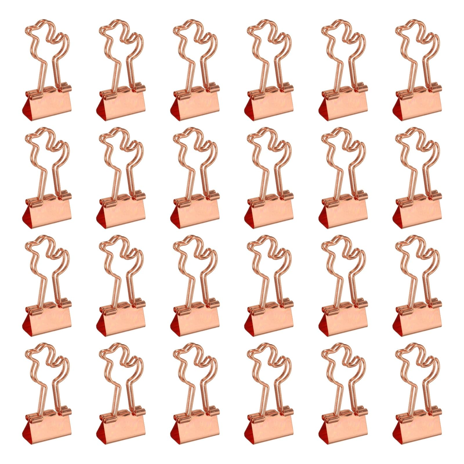 PATIKIL 24Pcs Small Binder Clips, Duck Shape Cute Binder Clips Paper Clamps Bulk Plating for Paper Bookmarks Planner Notes Letter Journals Office Supplies Bags Crafts, Rose Gold