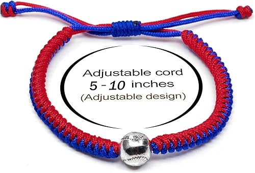 Vista 49 de Pulseras trenzadas hechas a mano, regalos de béisbol para niños, pulseras ajustables con cuentas de béisbol, pulseras de béisbol inspiradoras