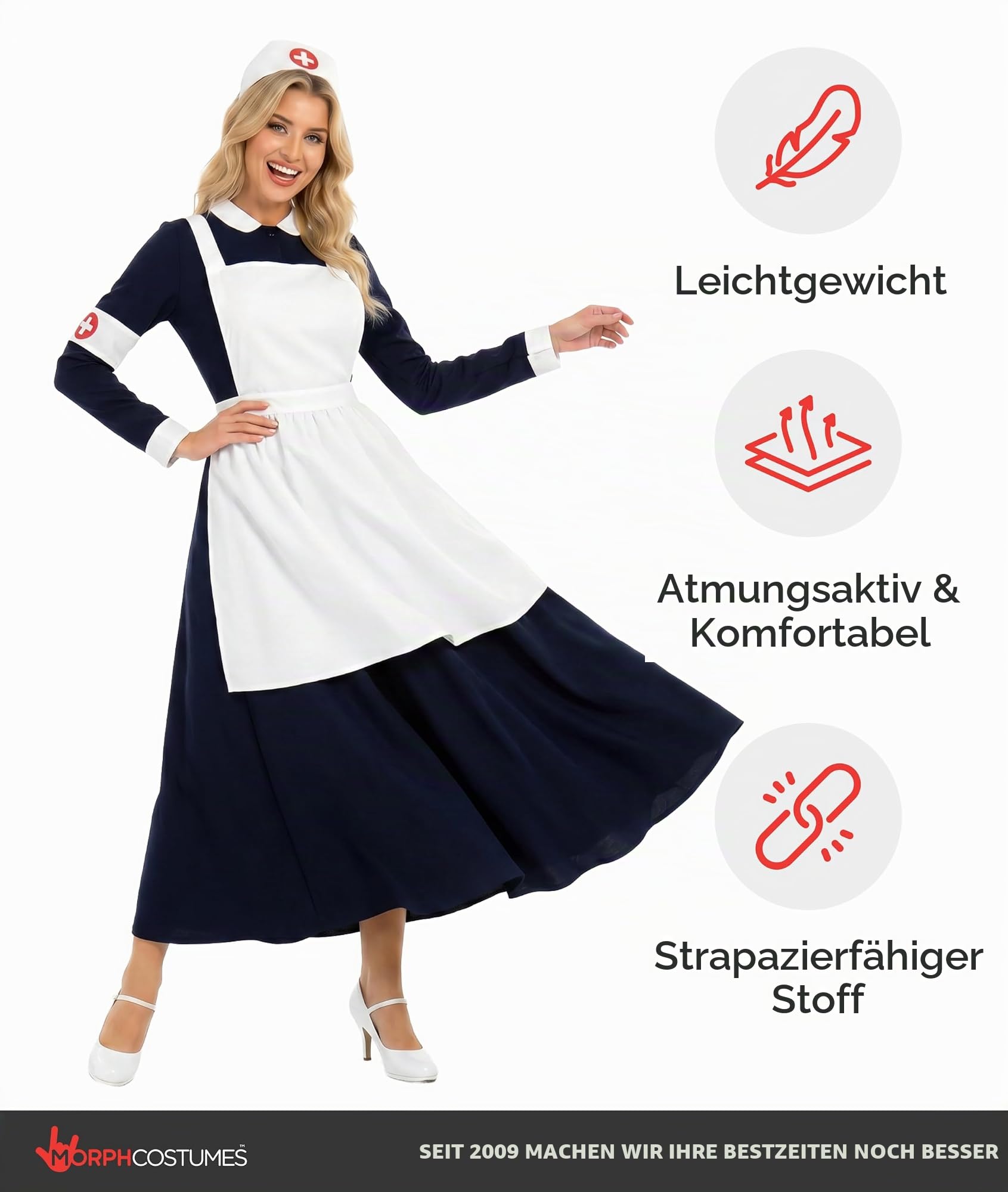 Fun Shack Kostüm Krankenschwester für Damen, Perfekt für Halloween und Karneval, Faschingskostüm 2025