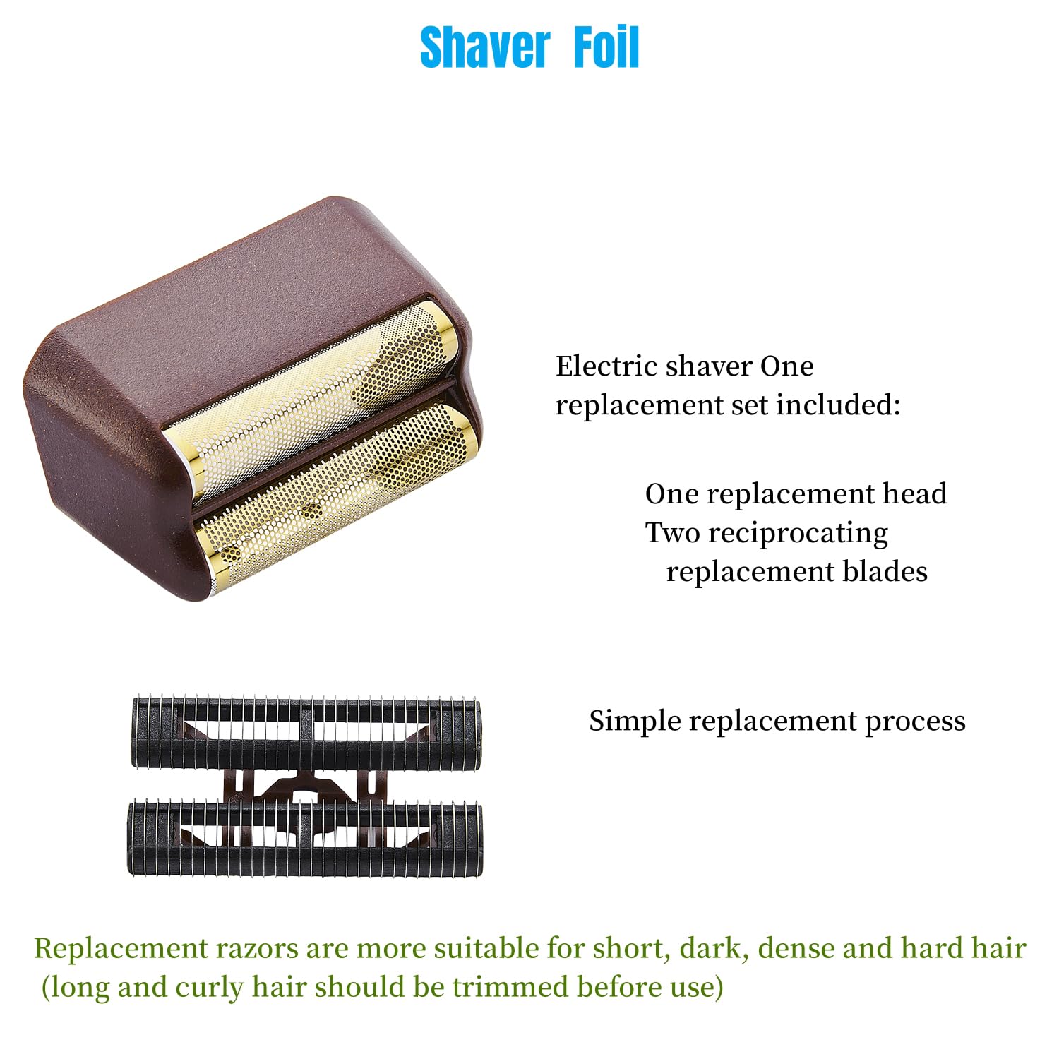 Hoja de repuesto para afeitadora y barra de corte compatible con wahl Shaver Foil 7031-100/7043-100and 5 Star Series Finale Super Close Shaving Cabezales de repuesto (rojo, 2 unidades)