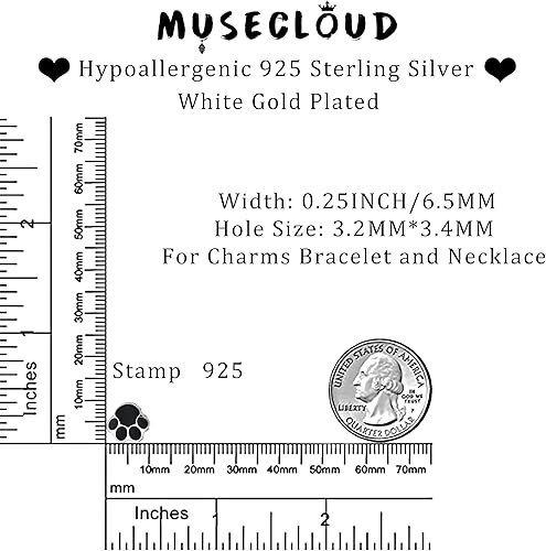 Miniatura 6 de Abalorio de plata de ley 925 para mujer, diseño de huellas de patas, girasol, árbol de corazón, circonita cúbica, cuentas para bricolaje y pulseras