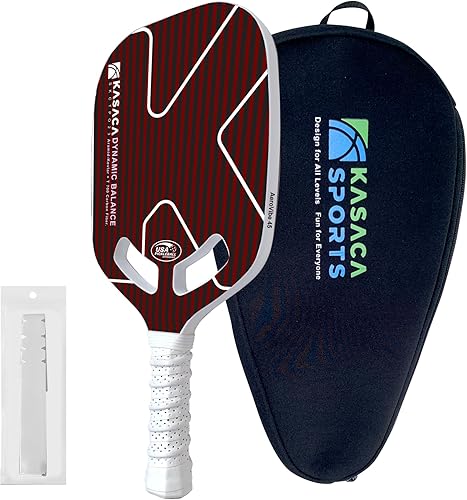 Paleta de pickleball de fibra de aramida, aprobada por USAPA | Diseño de garganta abierta sin bordes, fibra de carbono T700 de tejido cruzado de