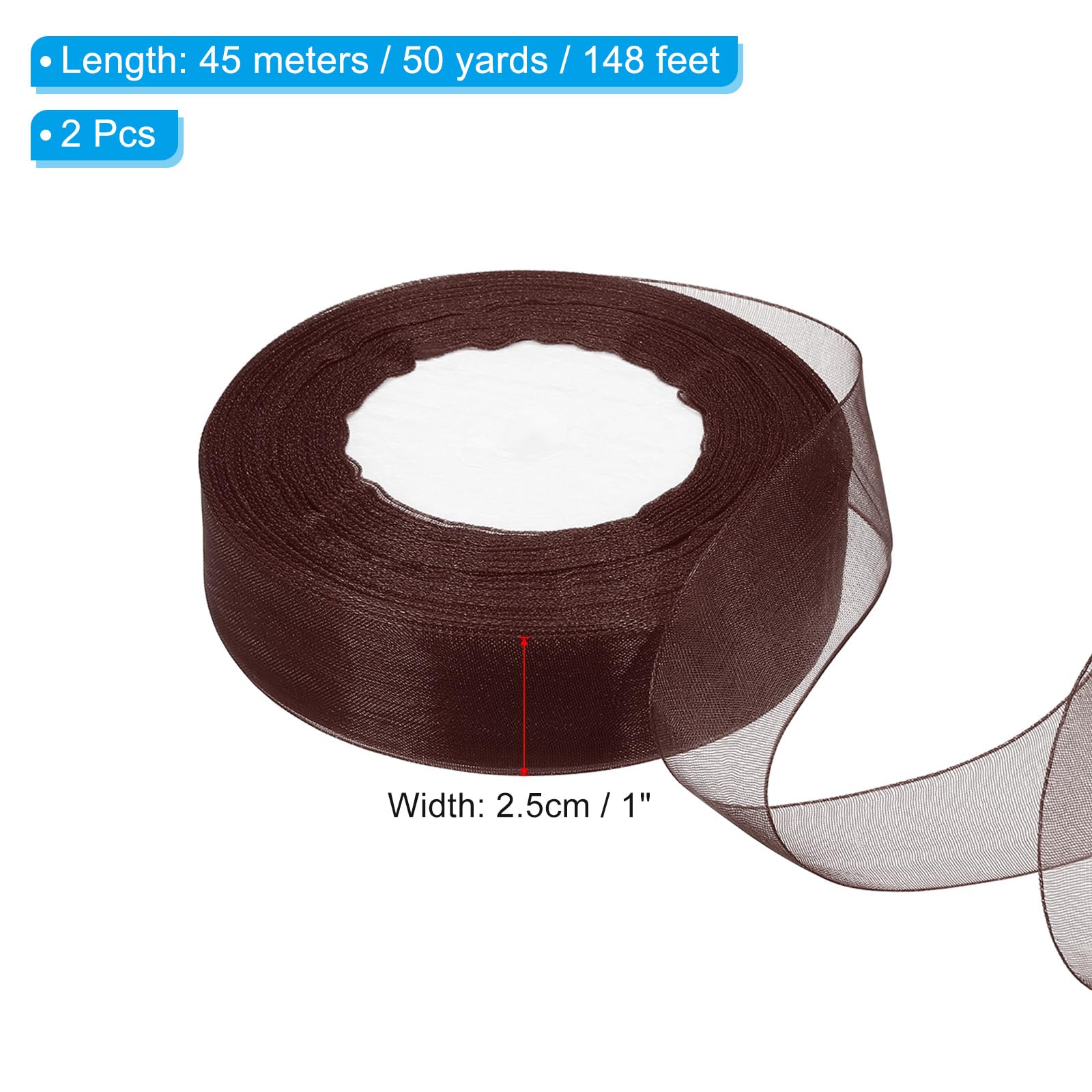 PATIKIL 1 Inch Organza Ribbon - Image 2