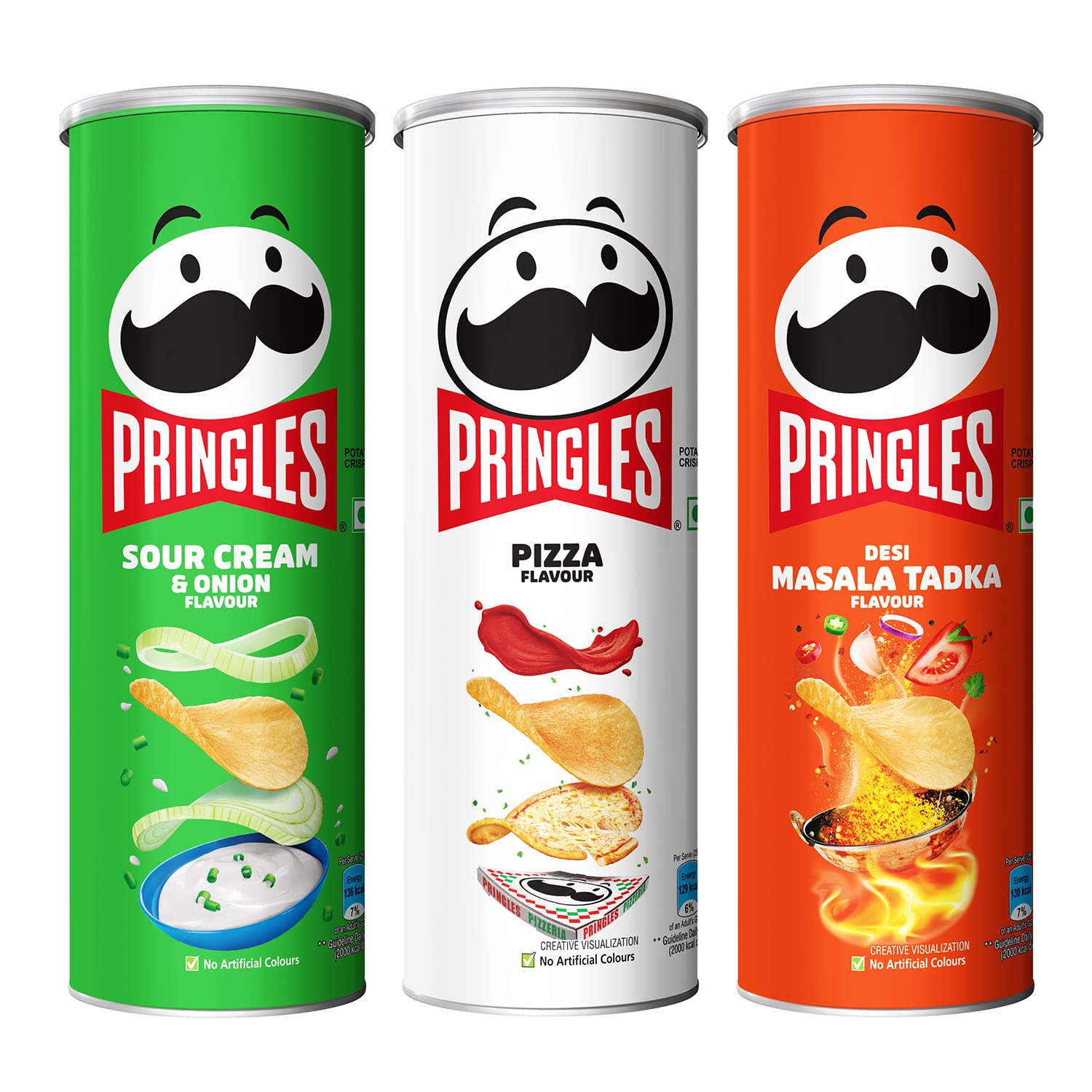 Kelloggs Pringles Sour Cream & Onion + Desi Masala Tadka + Pizza Flavour(107gram each), Masala, Salted (B0BN6F6DZB) Amazon Price History, Amazon Price Tracker