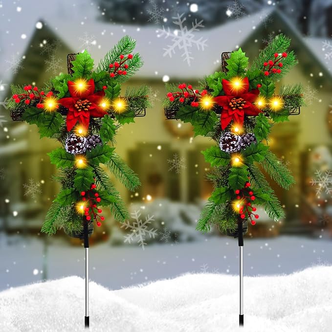 Outdoor Solar Lights Christmas Decorations, 30" Xmas