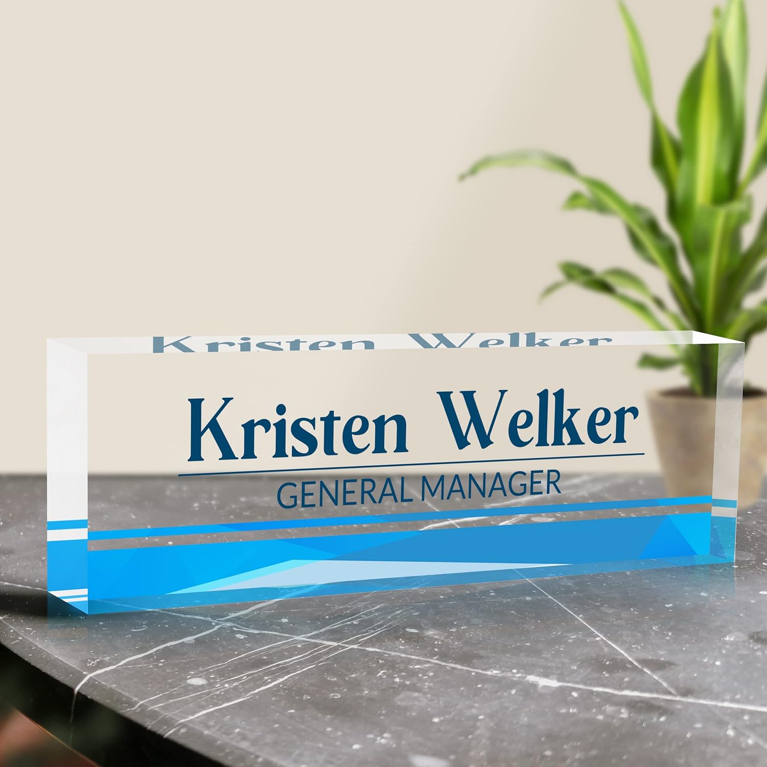 Personalized Desk Name Plate, Custom Acrylic Glass Name