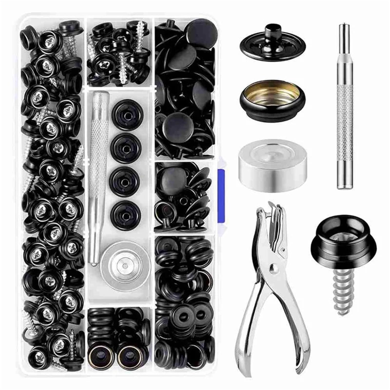 Kit de 150 cierres a presión for lona, ​​2 herramientas ajuste, acero inoxidable grado marino, conector 3/8 pulg., kit a for