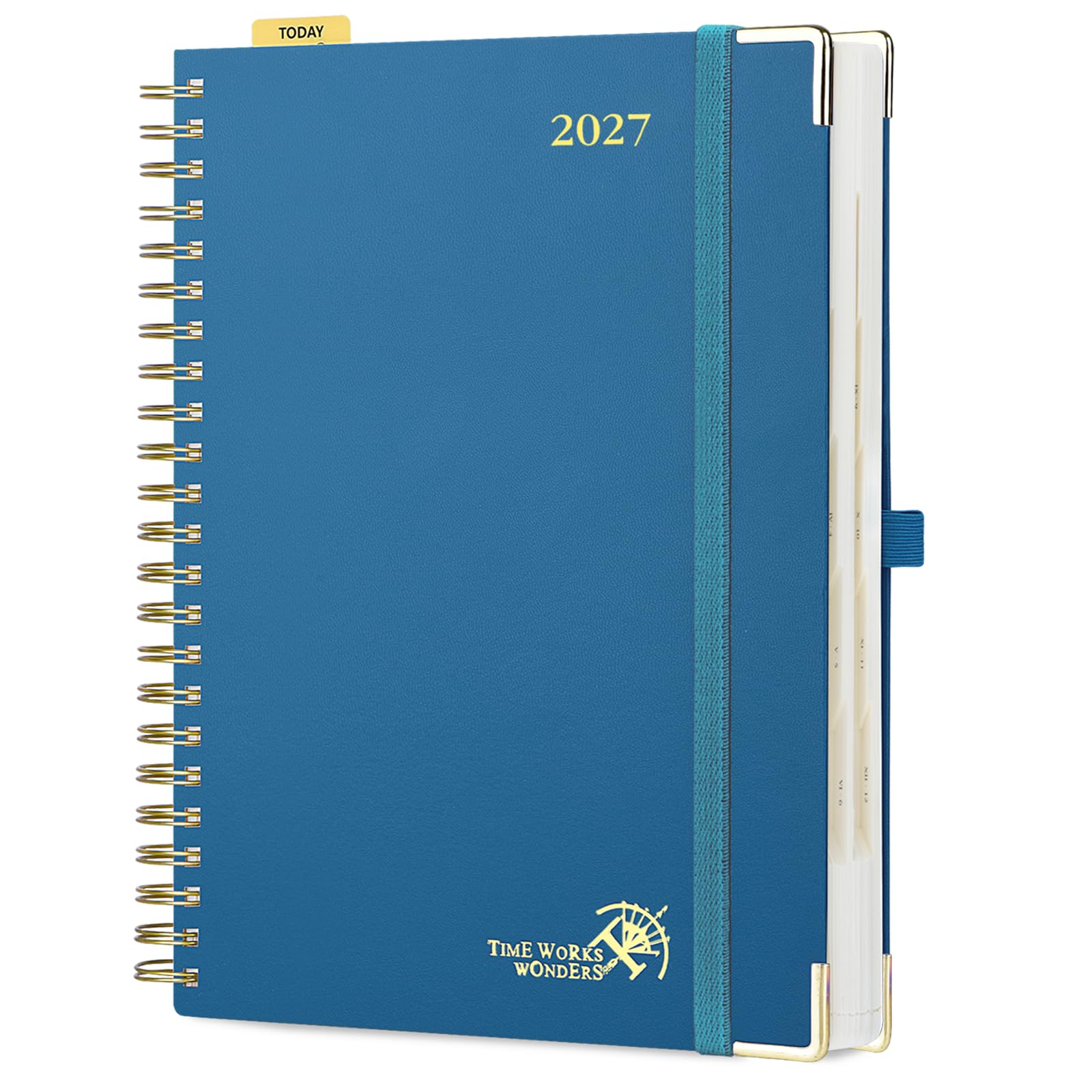POPRUN Page A Day Diary 2027 A4 Spiral Hardcover Day to Page Daily Planner