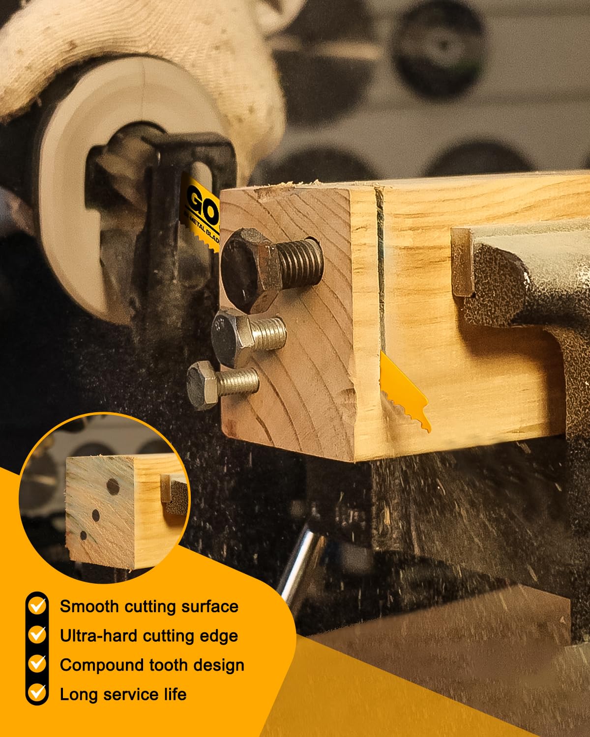 Paquete de 10 hojas de sierra alternantes de 6 pulgadas 6/12 TPI para demolición de madera incrustada en clavos (bimetálicas)