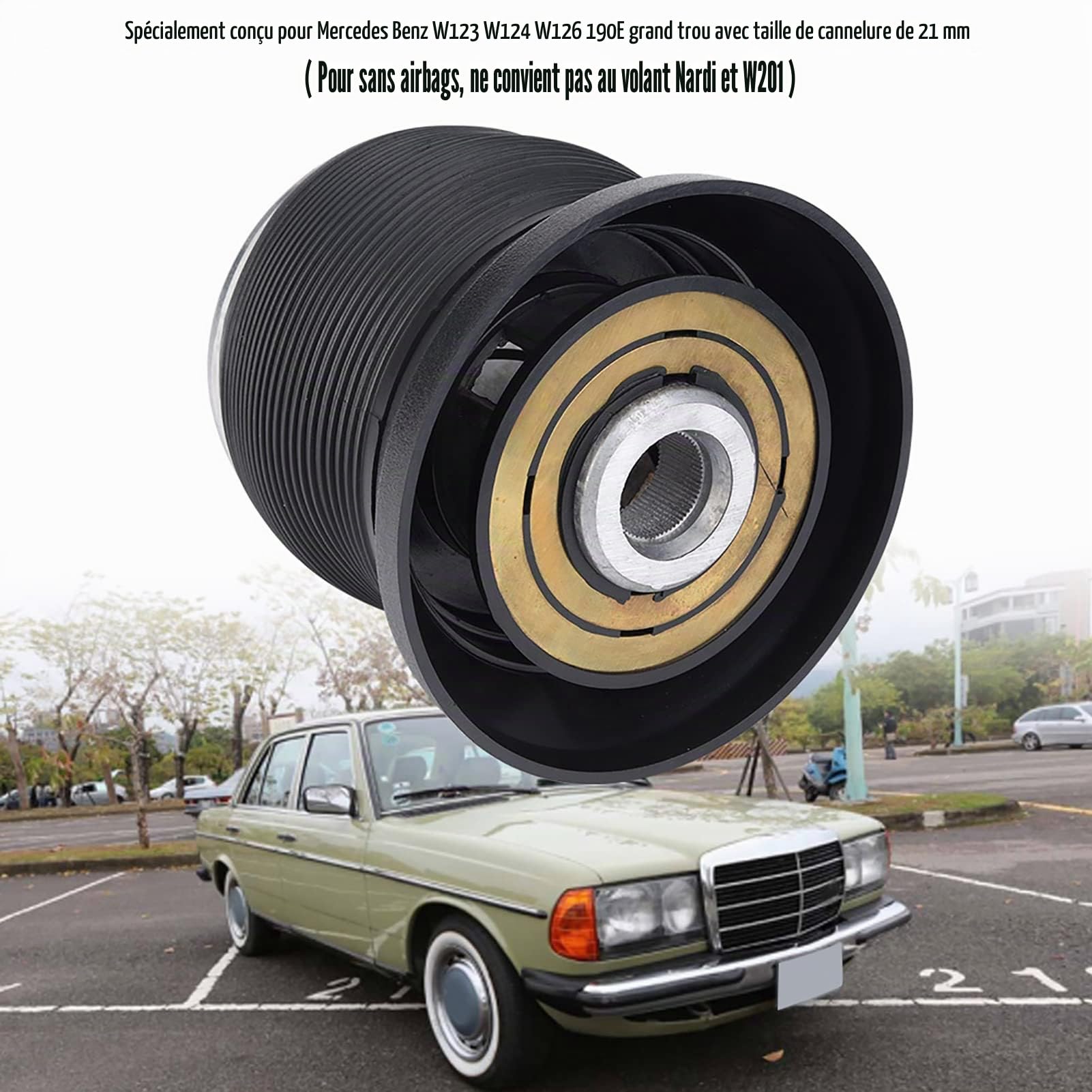Moyeu Volant,Moyeu Volant W201,Moyeu Volant,Adaptateur De Volant,Volants Automobiles,Kit D'Adaptateur De Moyeu De Volant De Voiture 21 Mm Pour W123 W124 W126 190E