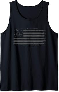 Gadsden Snake, Betsy Ross Flag - 13 Colonies, Tactical Black Tank Top