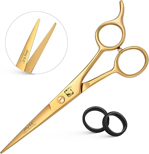 Miniatura 3 de Jimy Tijeras profesionales para el cabello de acero inoxidable de 6.5 pulgadas afiladas, tijeras de la serie con borde liso para corte de cabello,