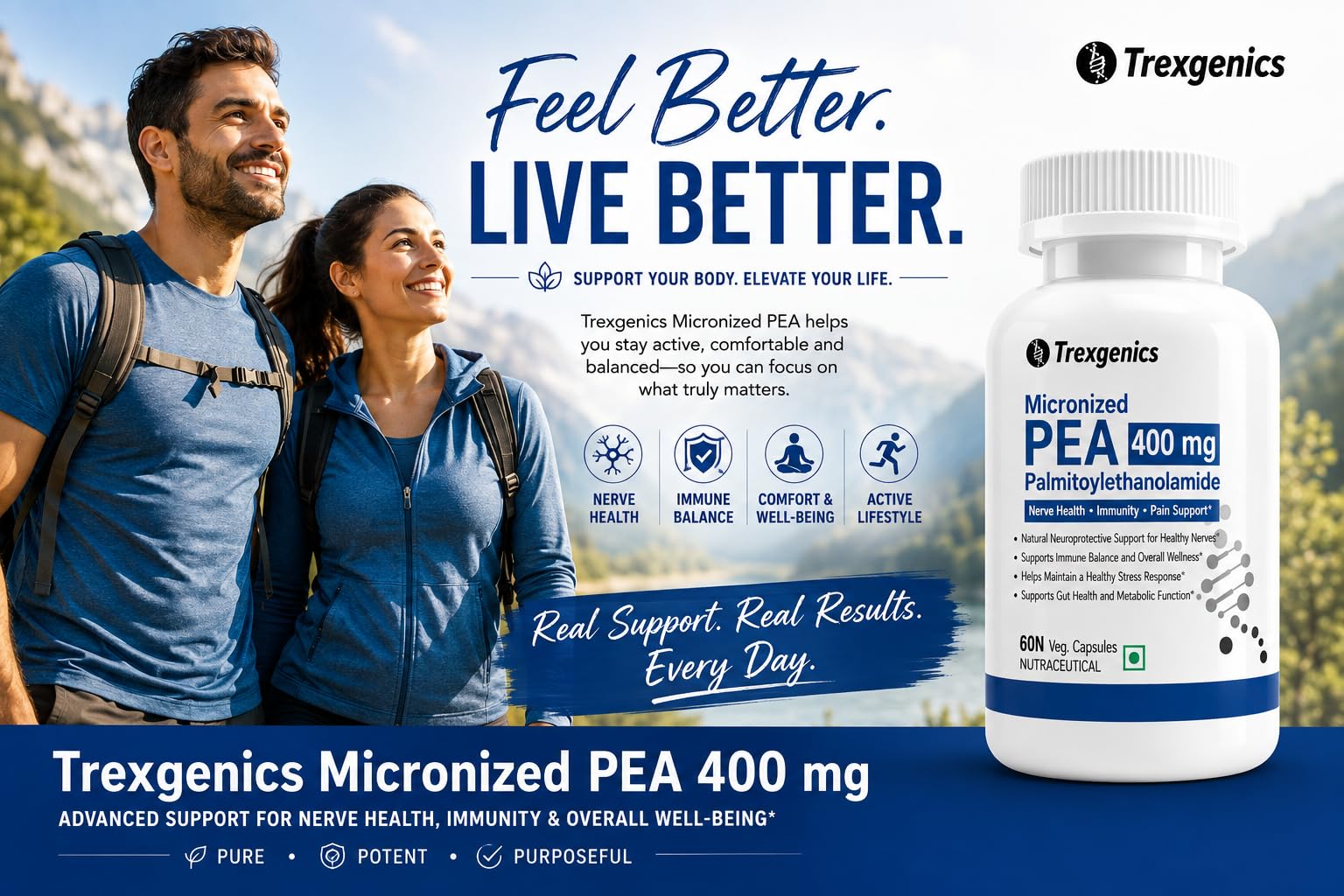 Trexgenics PALMITOYLETHANOLAMIDE (PEA) MICRONIZED 400 mg, Ultra Pure & Stable, Nerve Health, Immune System Modulation, Metabolic Health, Sleep (60 Veg Capsules) — Amazon image 8
