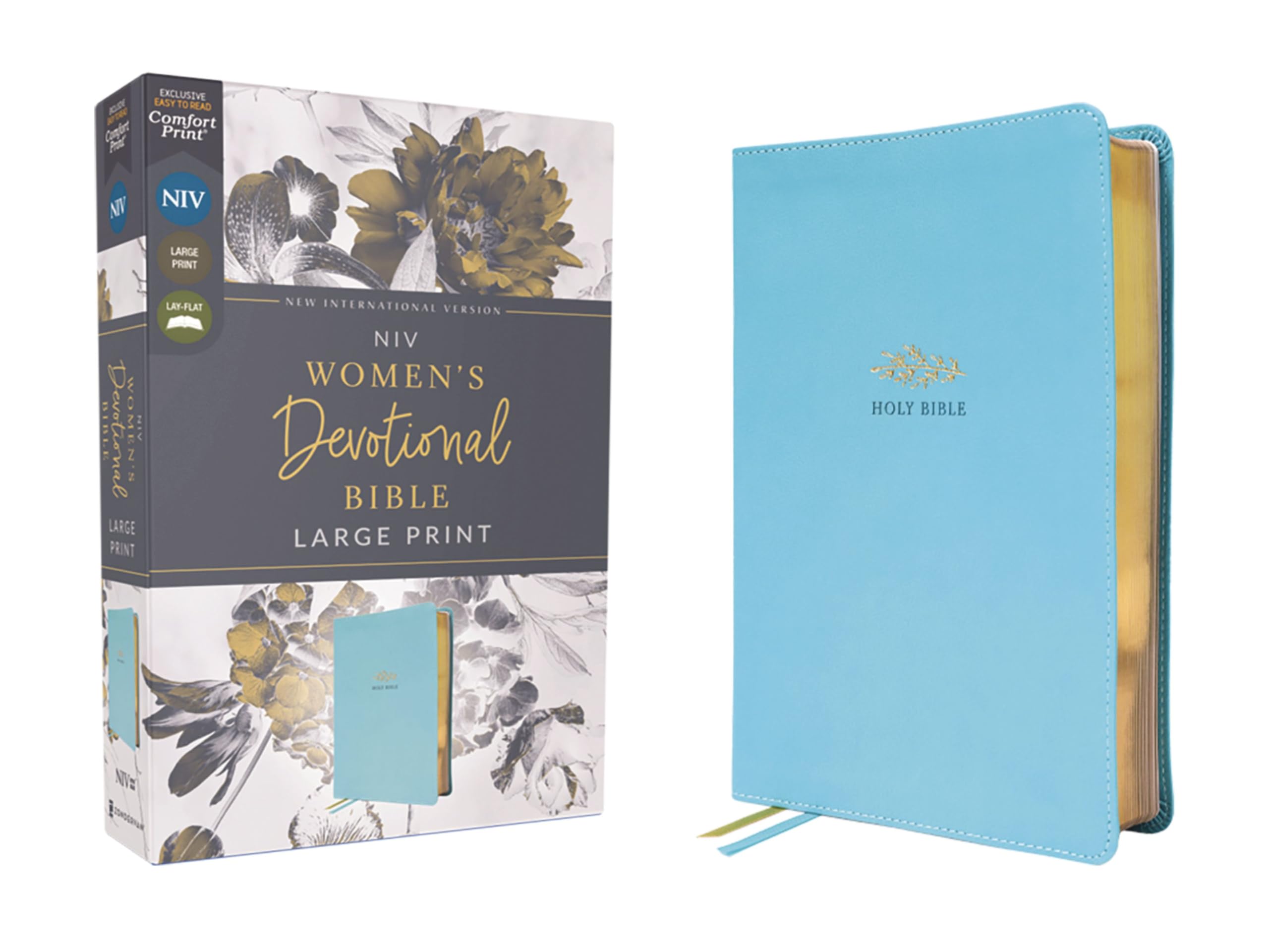 NIV, Women's Devotional Bible (By Women, for Women), Large Print, Leathersoft, Teal, Comfort Print