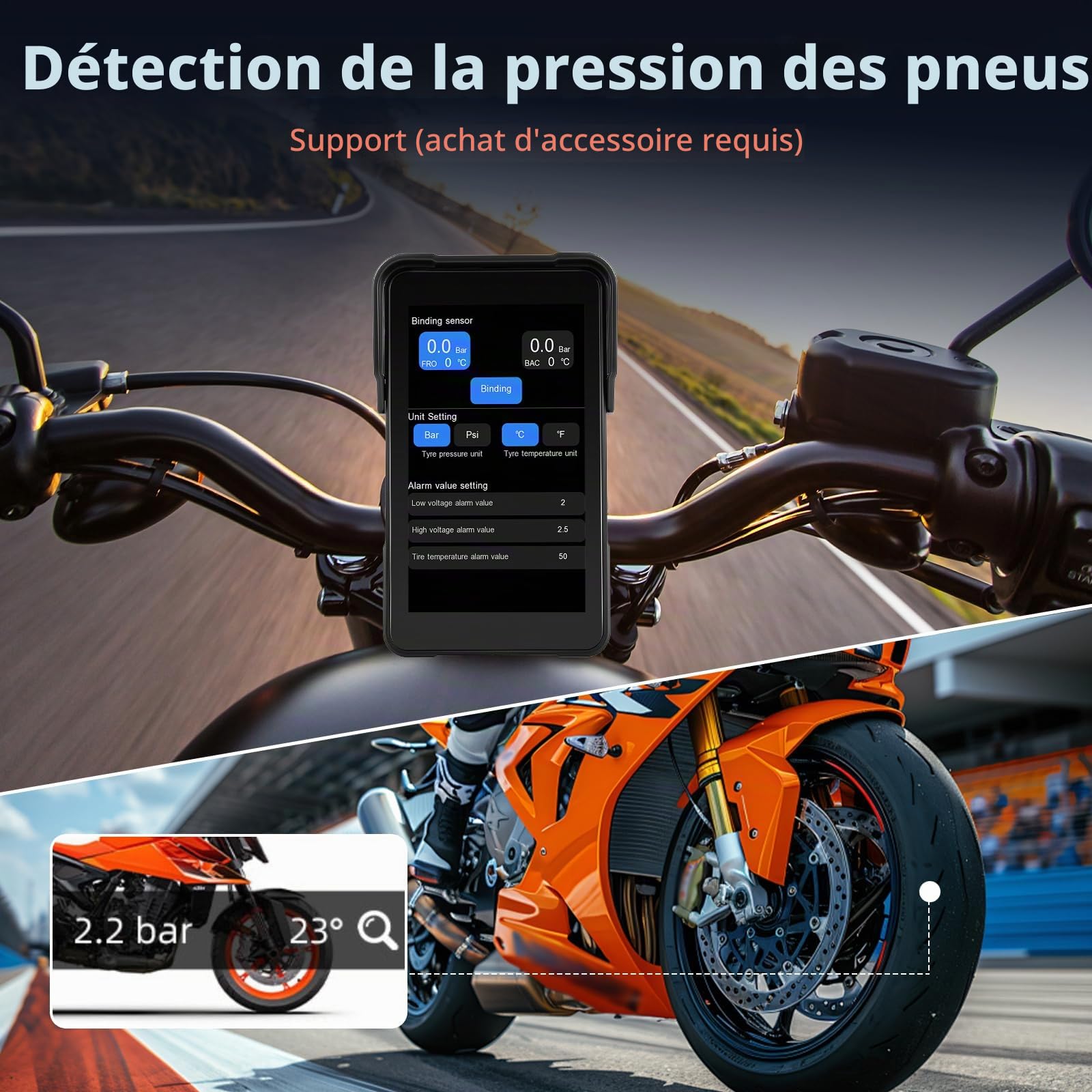 Écran Portable Carplay pour Moto, CarPlay sans Fil et Android Auto pour Moto, Écran Tactile Étanche de 5 Pouces avec Bluetooth, Navigation GPS, Siri/G00gle Assistant