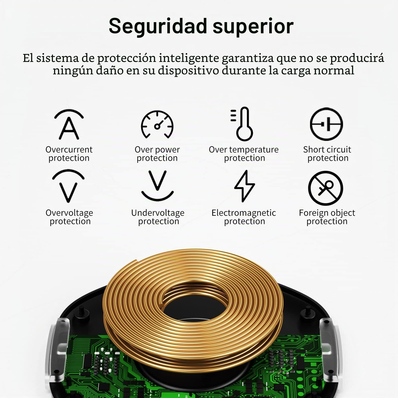 Cargador inalámbrico Invisible, Cargador QI Debajo de la Mesa de 30 mm Carga inalámbrica de 10 W para i-Phone 14/13/12/11/X/8 Bar/Mesa de Centro/Escritorio