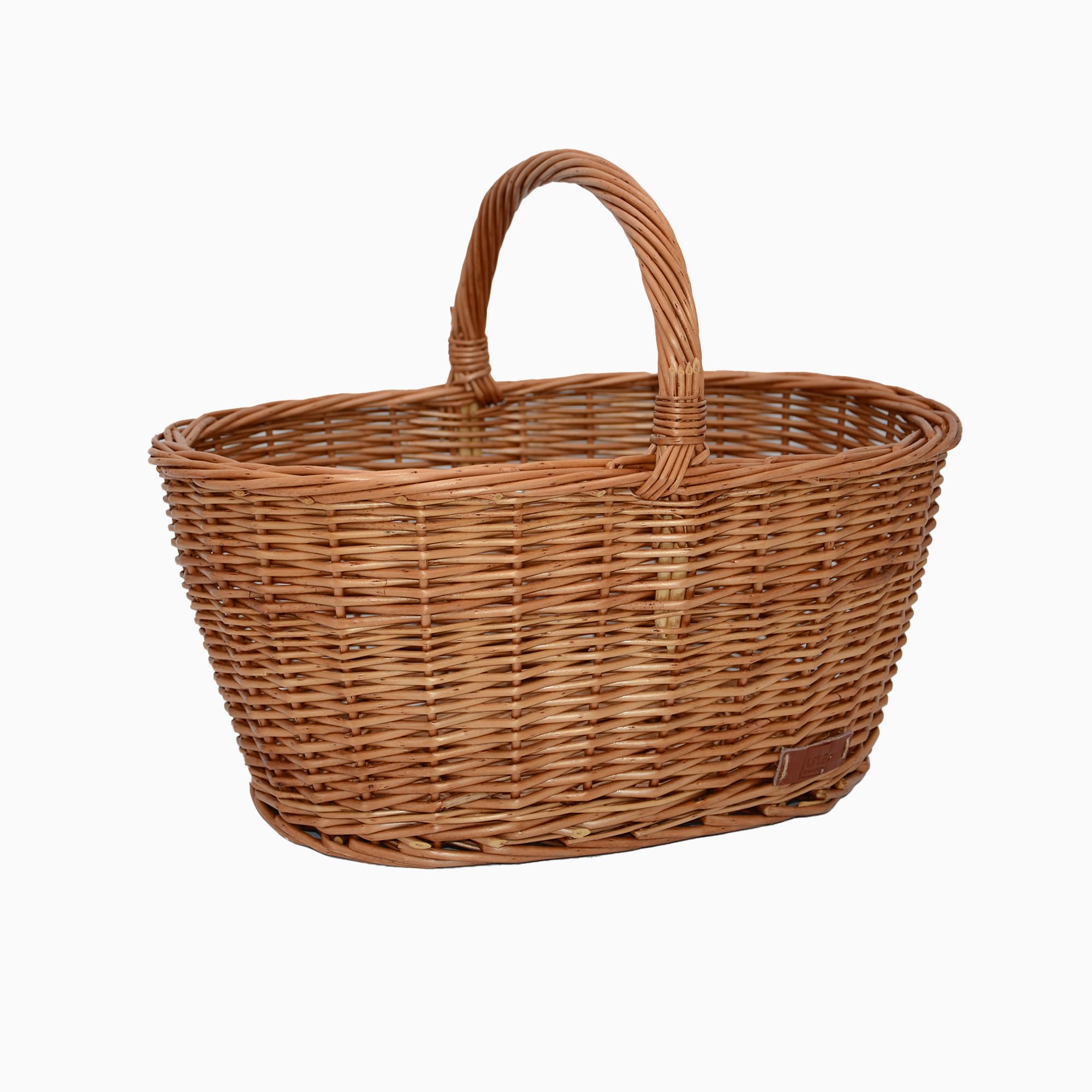 UNUS Cestino in vimini, cestino da picnic, cestino per la spesa, con manico, 44,5x33,5x20cm (LxAxP) marrone