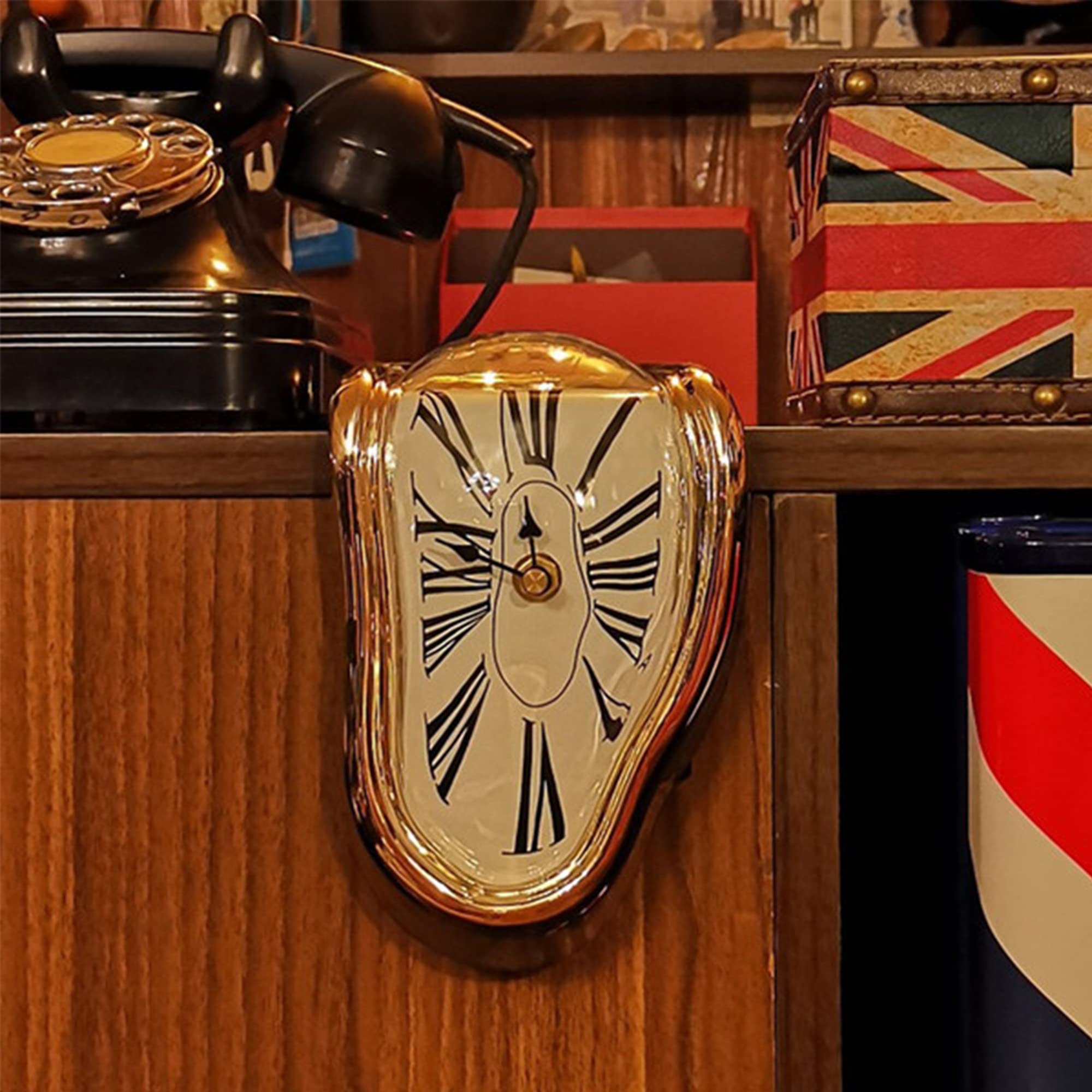 SUQ Vintage topiący się zegar Dali, surrealistyczne zakrzywione zegary, kreatywny prezent